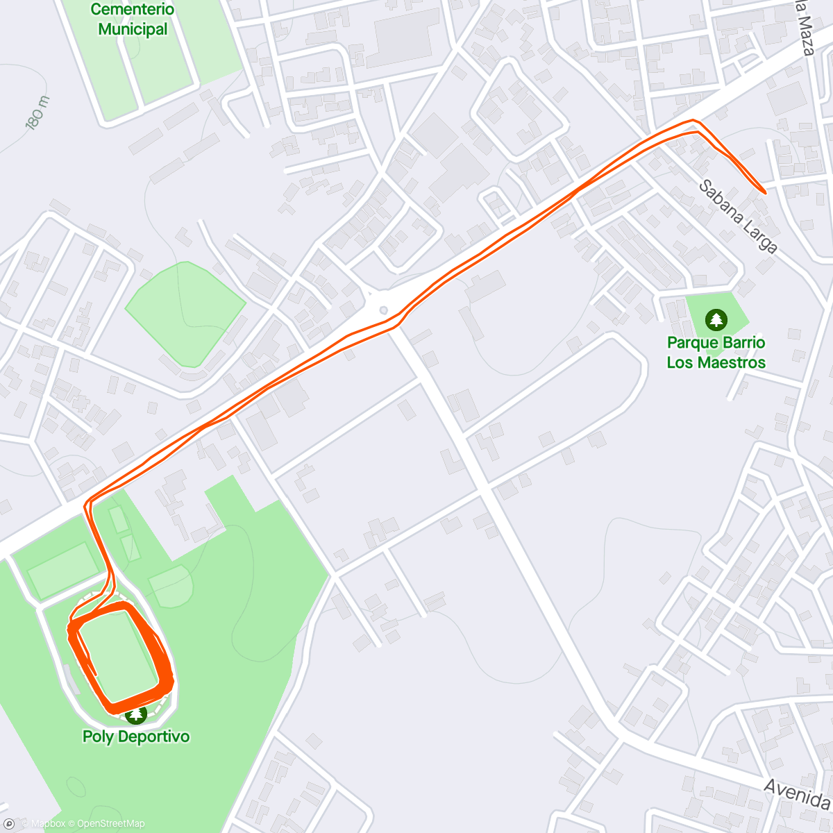 Karte der Aktivität „Carrera por la tarde”