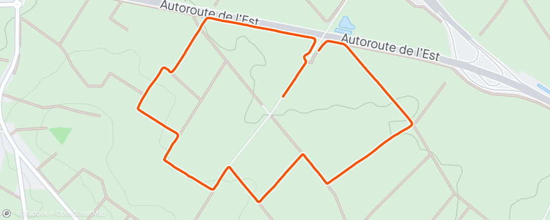 Map of the activity, Course à pied avec le pat après 1 h30 de Bike