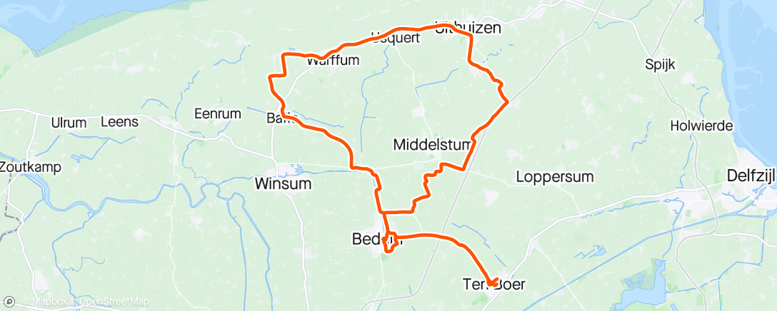 Map of the activity, WV Bedum Tour du Grunn'n