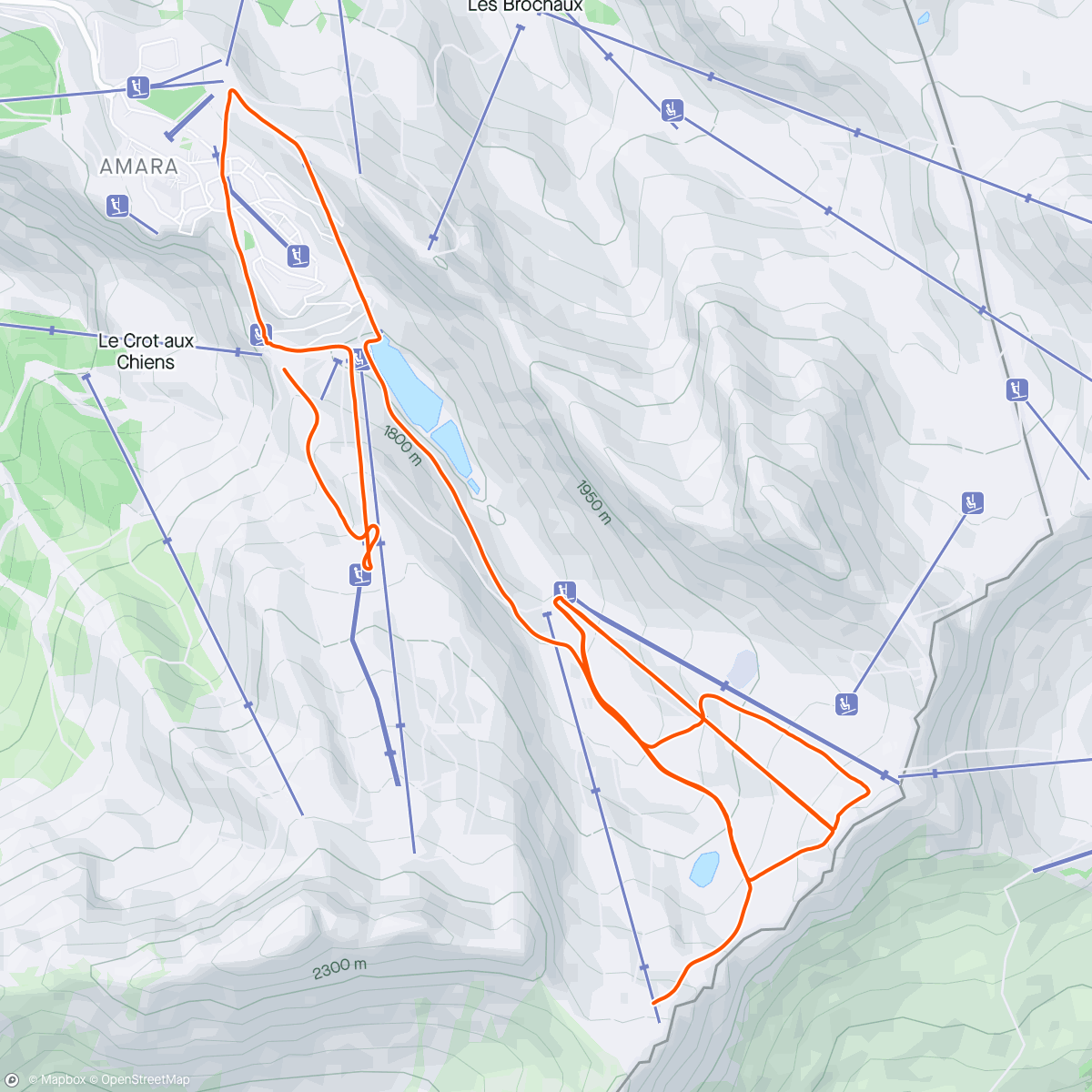 Map of the activity, Little bit of this morning’s ski