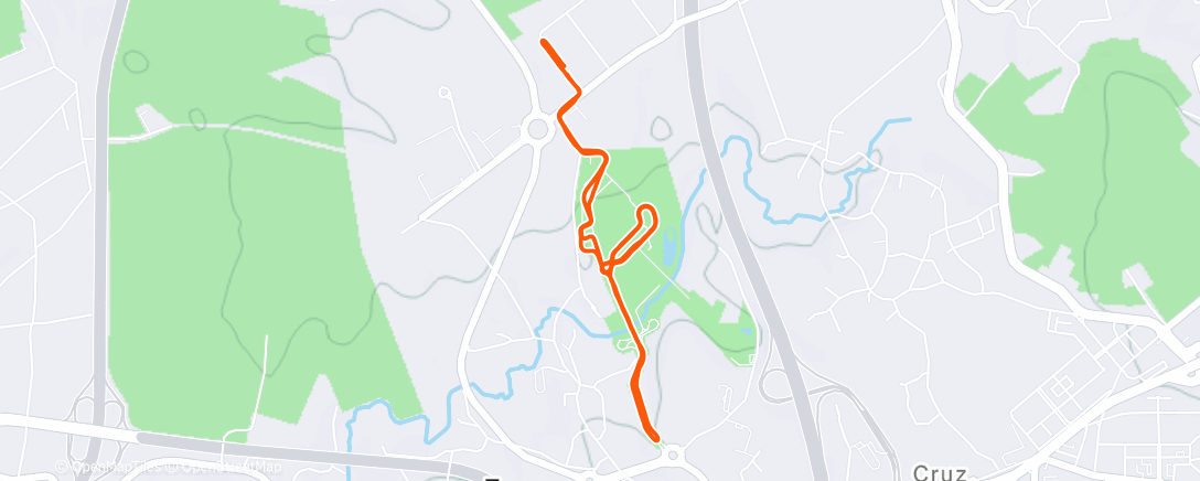 Map of the activity, 10x(400m Z3+400m Z2)