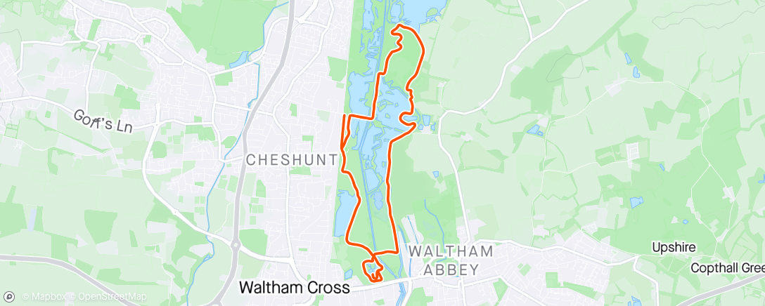 Map of the activity, Lee Valley Half