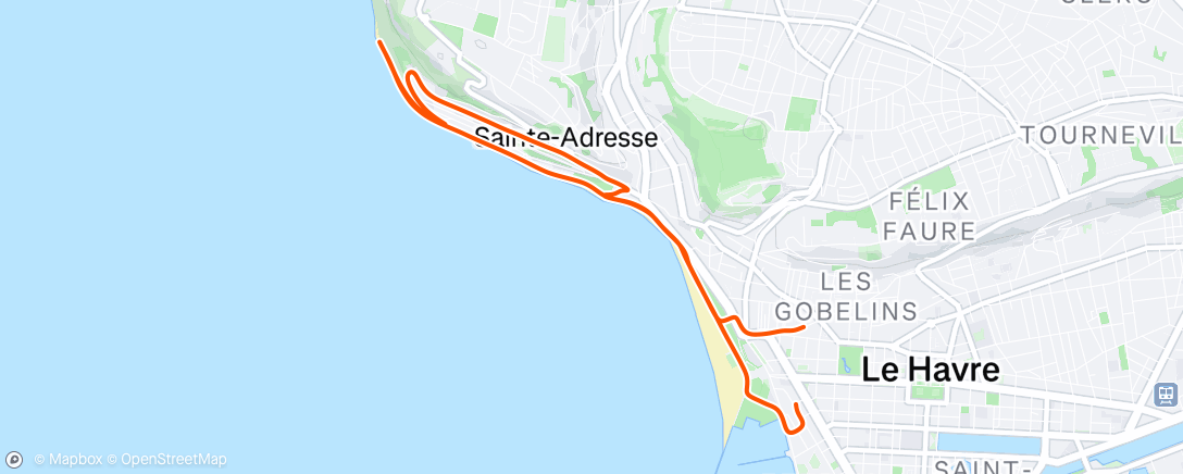 Map of the activity, Afternoon Run