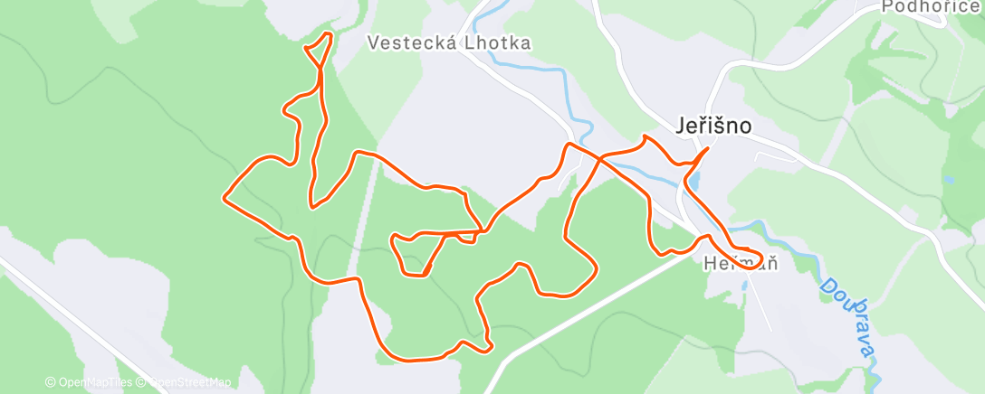 Map of the activity, Hustníkovo zakončení