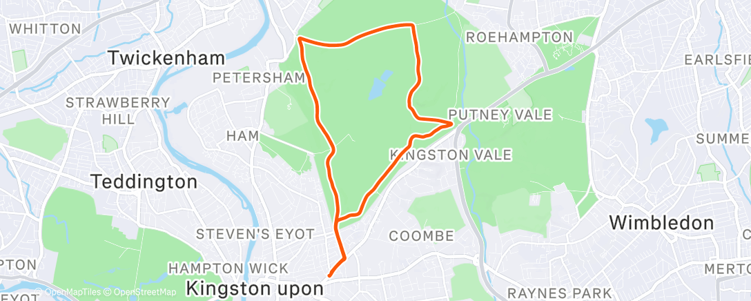 Map of the activity, Evening Ride