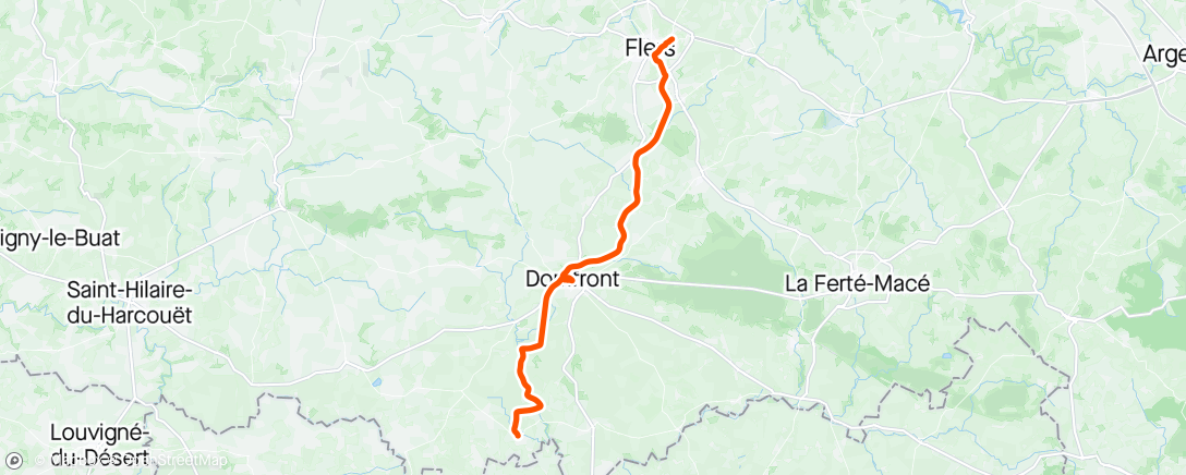 Карта физической активности (Vélo Francette 2ème étape)