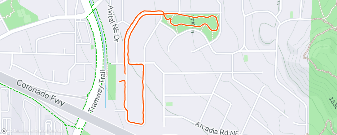 Map of the activity, Evening Walk
