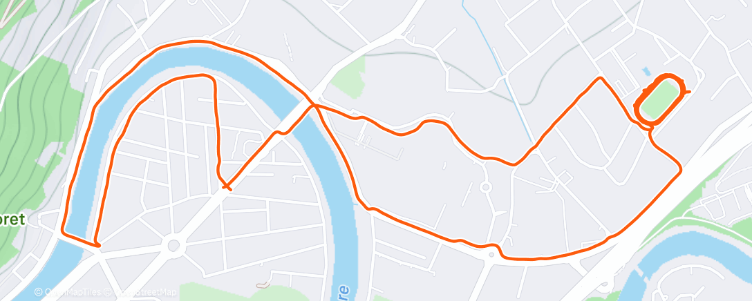 Map of the activity, Course à pied dans l'après-midi