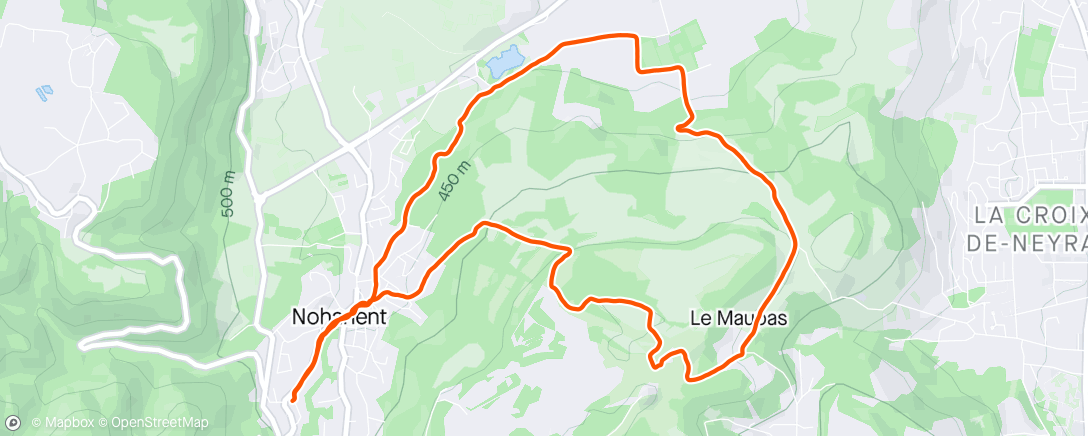 Map of the activity, Course à pied dans l'après-midi