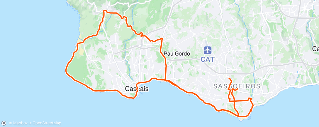 Map of the activity, Volta de bicicleta vespertina