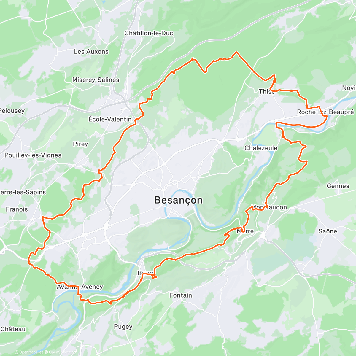 Map of the activity, Ceinture bisontine #1
