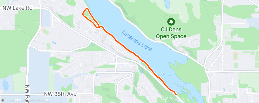 Mapa da atividade, Sunny Lakeside Trails