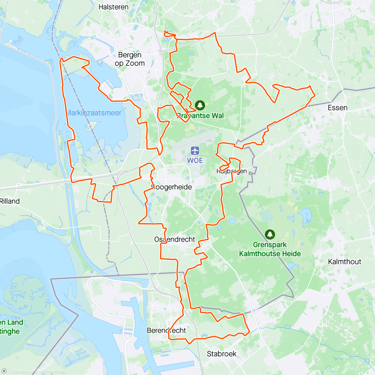 Map of the activity, Grenspalenklassieker Brabantse wal