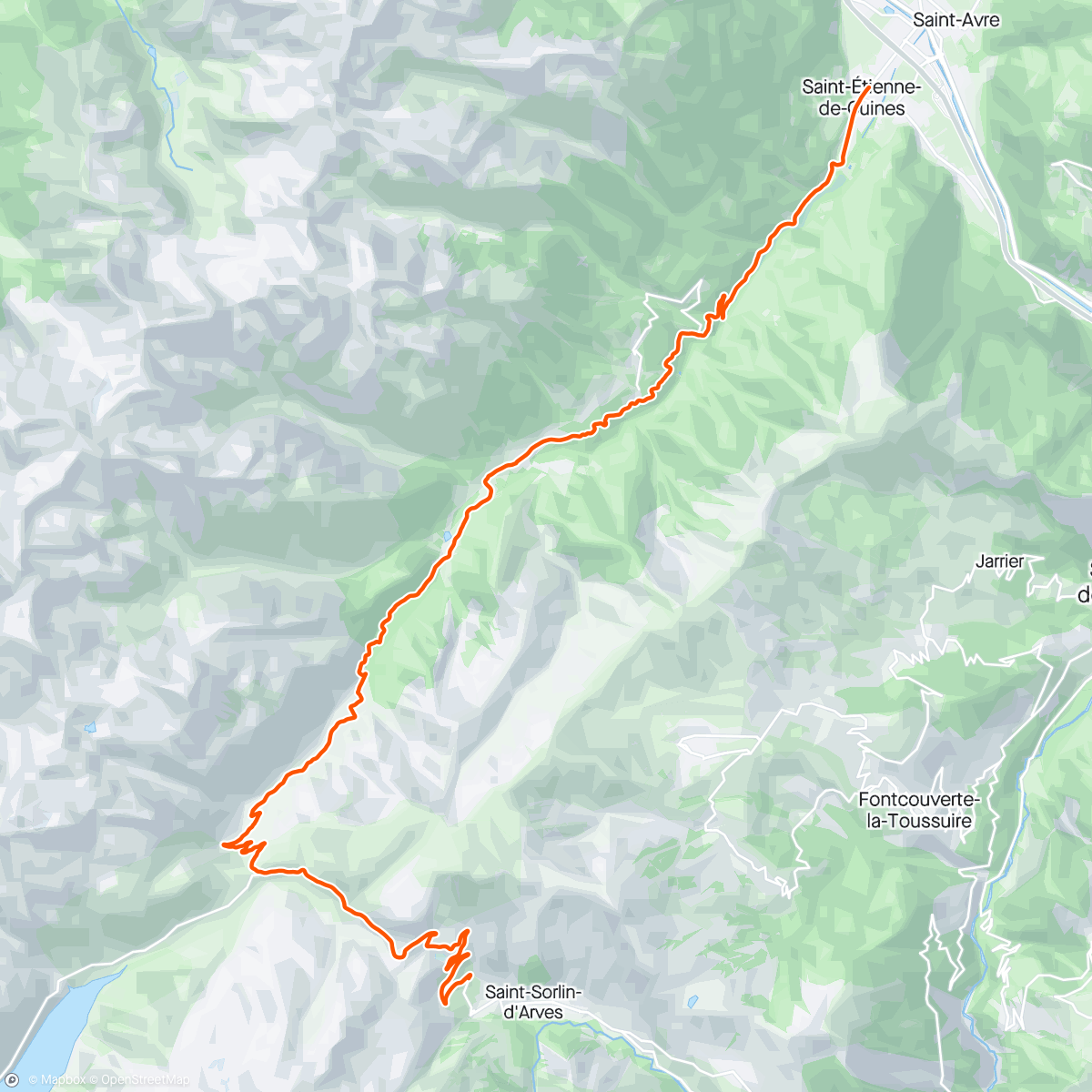 Map of the activity, Col de Glandon / Col de la Croix du Fer