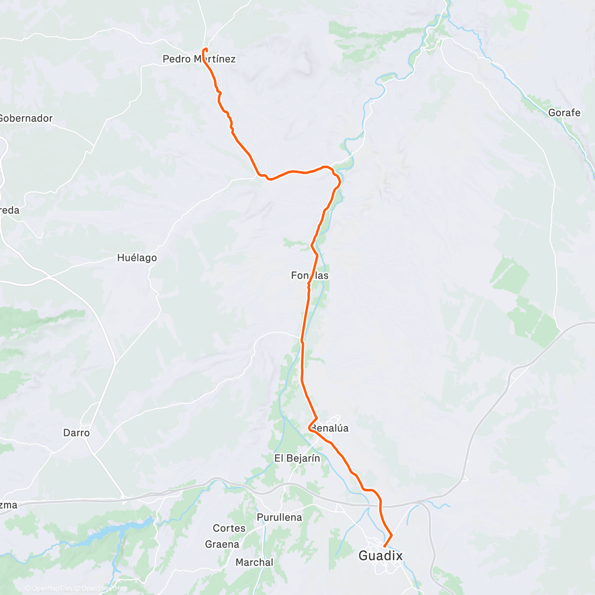 Map of the activity, XXIII Day Guadix