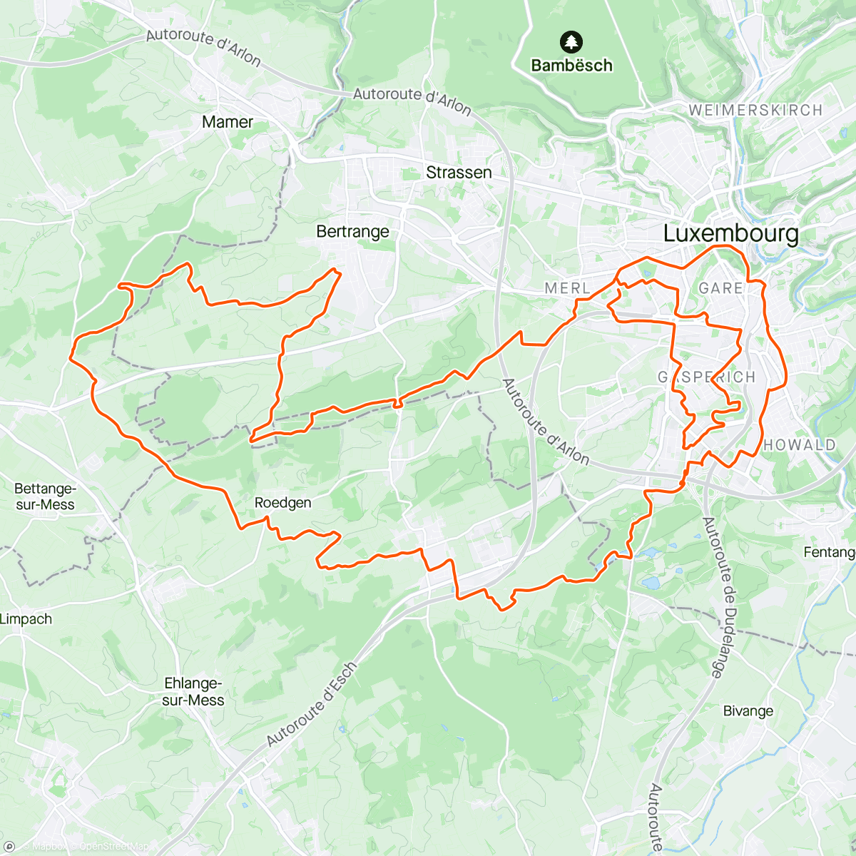 Map of the activity, Transport and recreational cycling (☁️"🌧️")