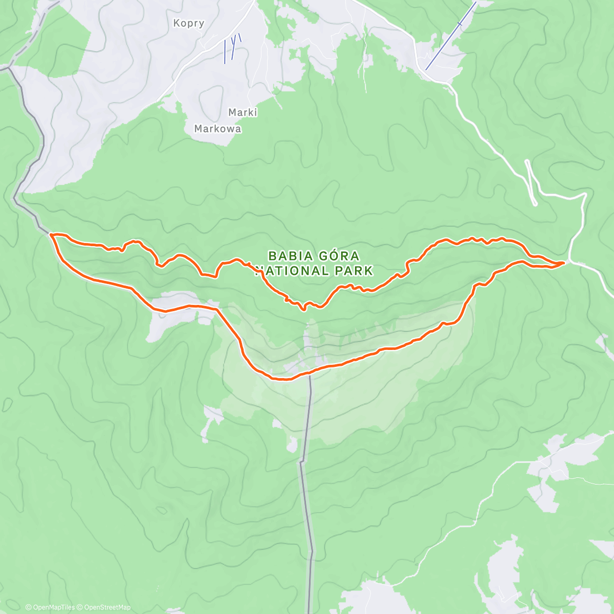 Map of the activity, Babia Góra i Mała Babia ❄️