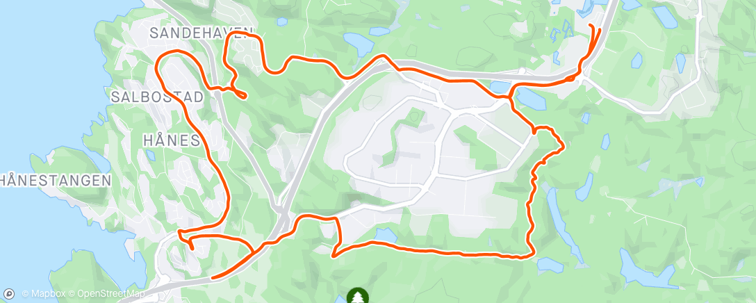 Map of the activity, Dyreparken-jogg