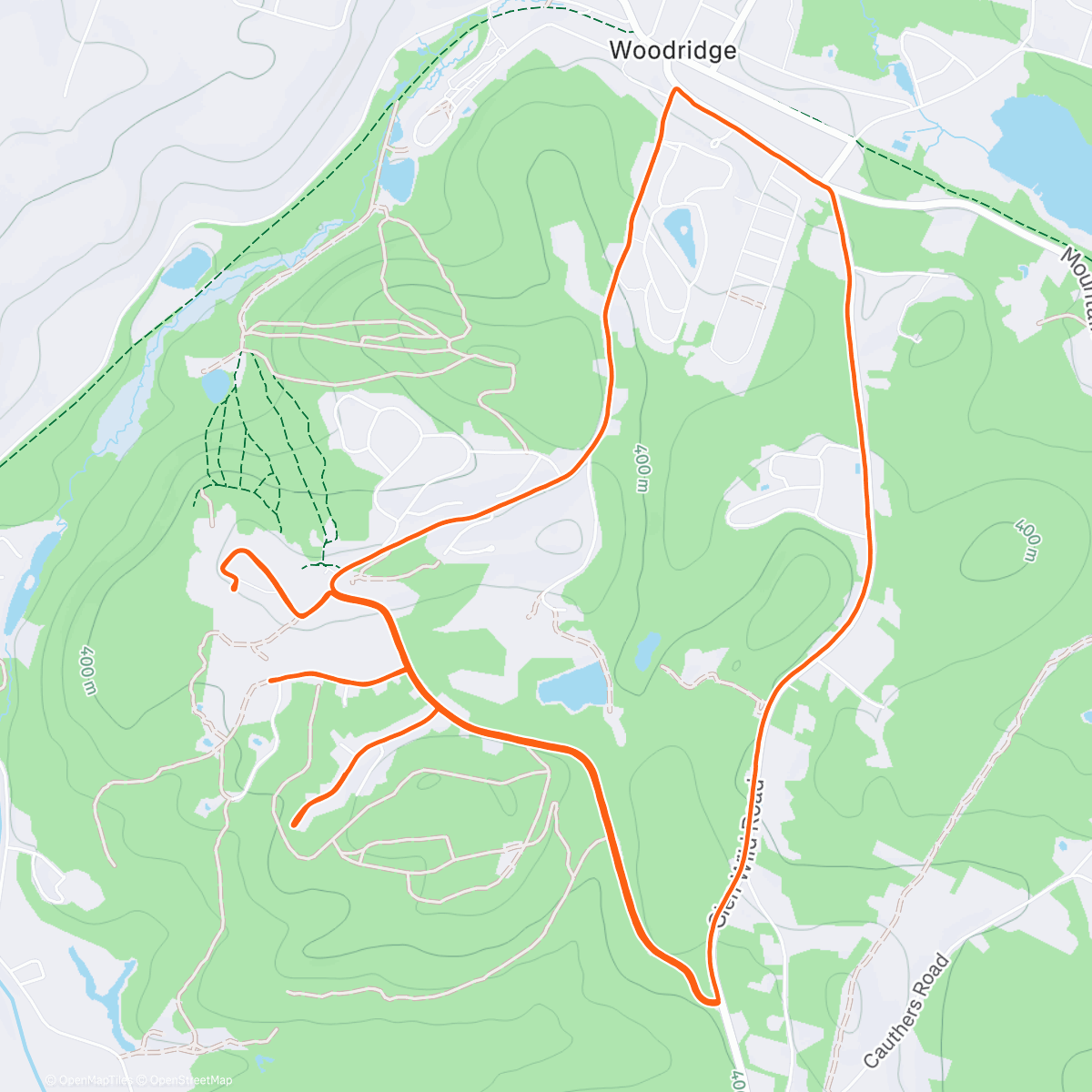 Map of the activity, 9mi Long Run
