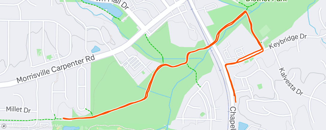 Map of the activity, Evening Run