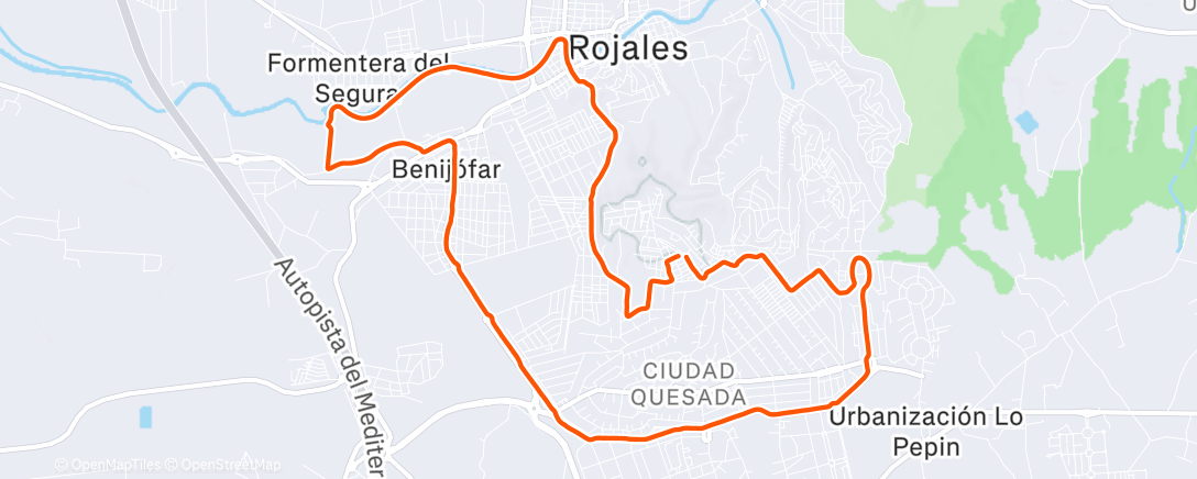 Карта физической активности (Course à pied le midi)