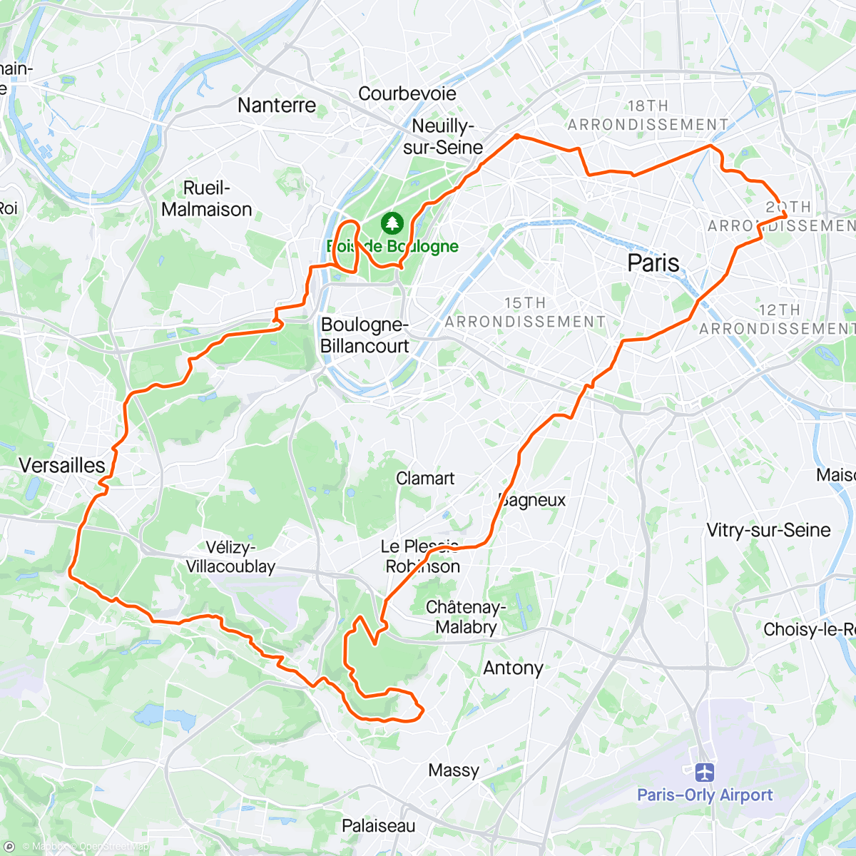 Mapa da atividade, Vallée de la Bièvre 🌳