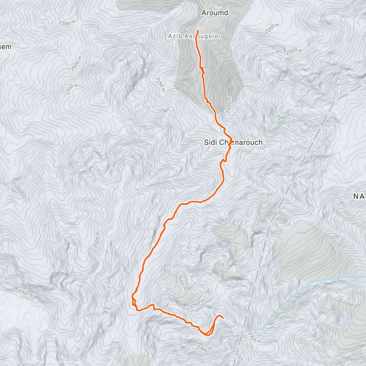 Map of the activity, Mt Toubkal (4137m) 2 days - Muslim Hikers