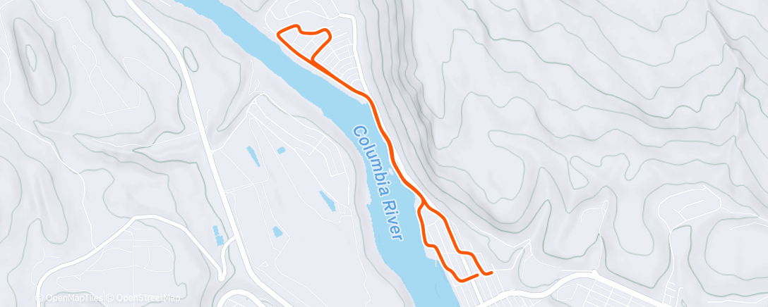 Map of the activity, Afternoon Run