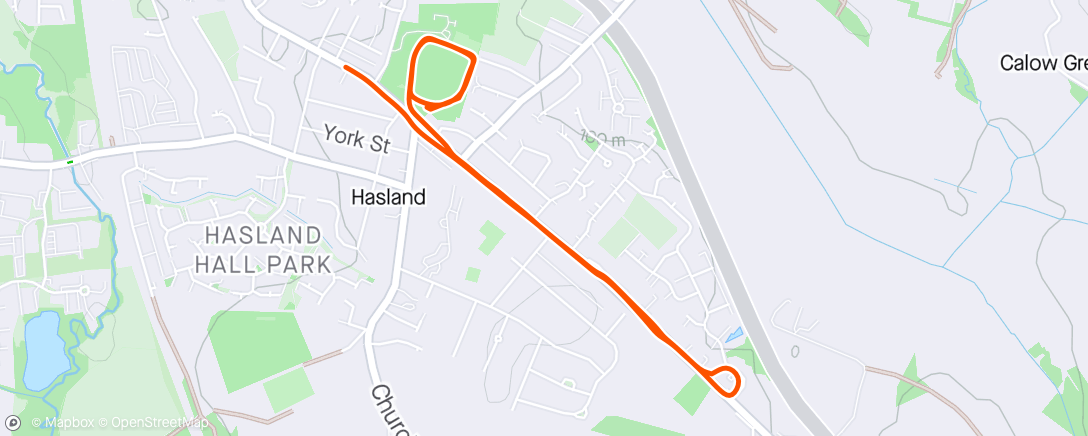 Map of the activity, Easy 35mins + 3 × 20sec with 45sec recovery