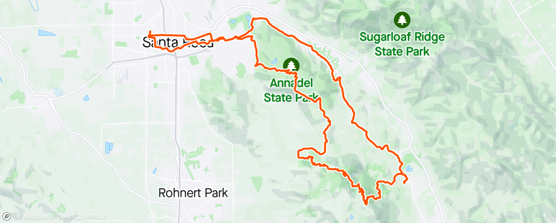 Map of the activity, Morning MT ride