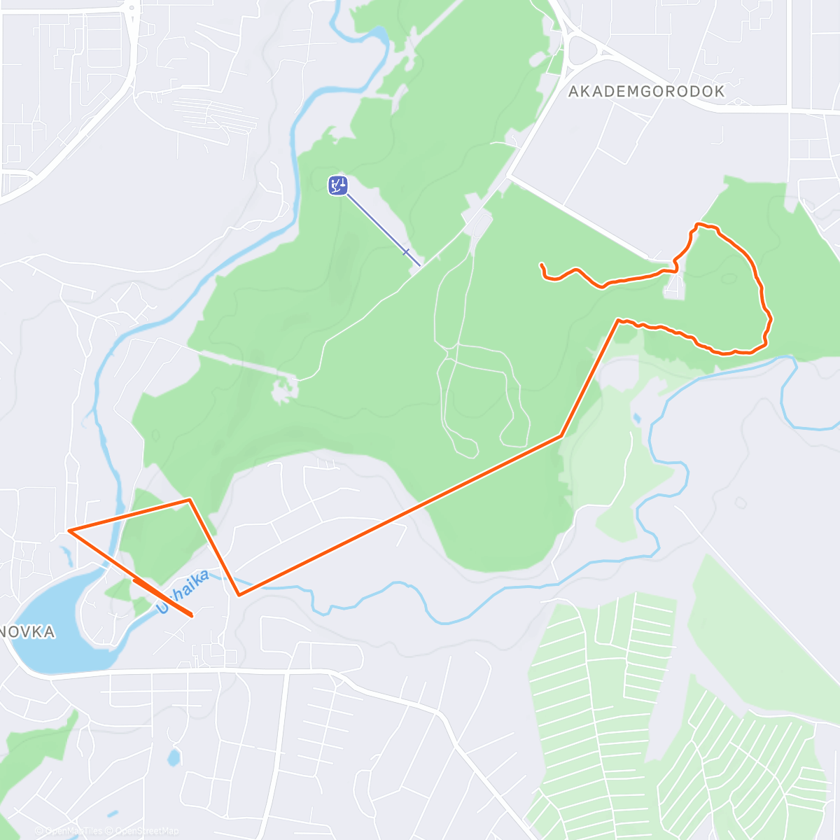 Map of the activity, Дневная прогулка