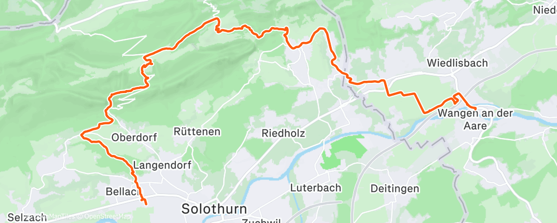 Map of the activity, Wintertour Balmberg Weissenstein