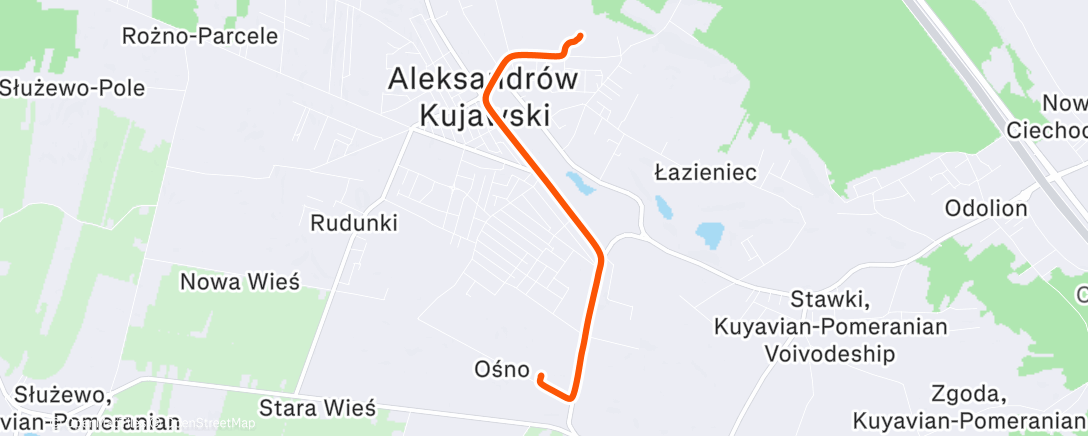 Map of the activity, Night Ride