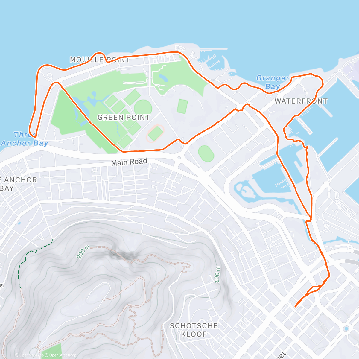 Map of the activity, Promenade and back