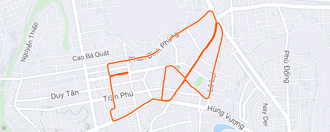 Map of the activity, Afternoon Run