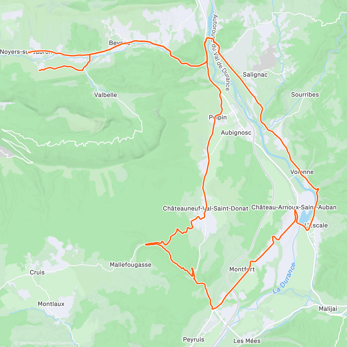 Карта физической активности (Sortie vélo le midi)