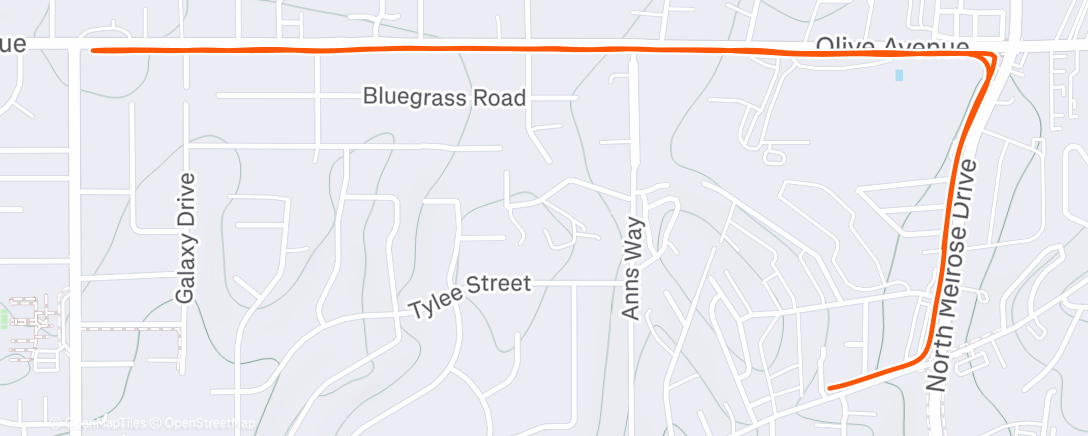 Карта физической активности (Nike Run Club: Thursday Afternoon Run)