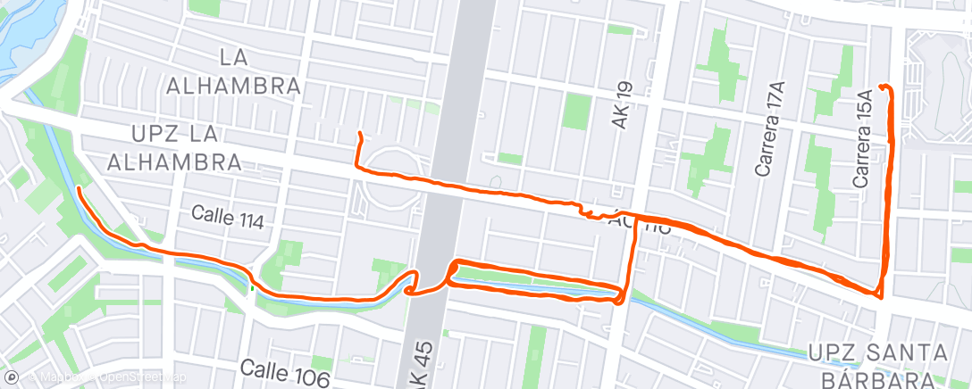 Map of the activity, Lunch Run