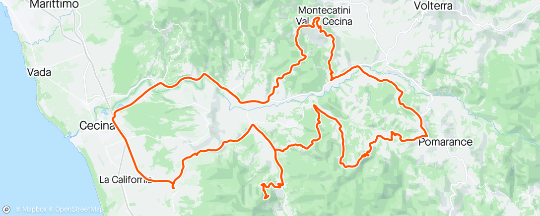 Map of the activity, Val di Cecina umidiccia