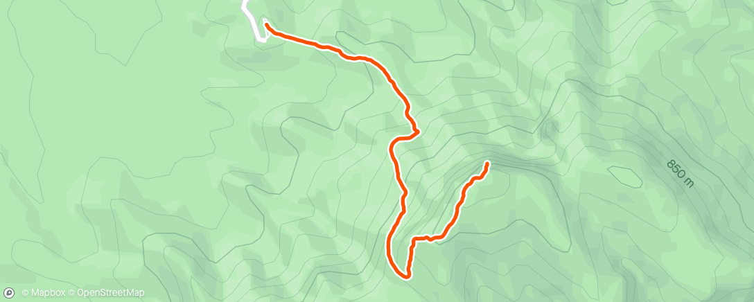 Map of the activity, Evening Hike - Down