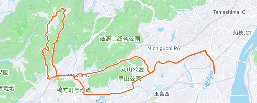 Map of the activity, 夕食前の阿部山散策