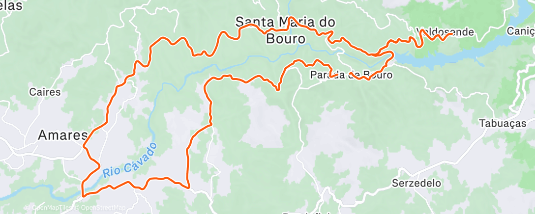 Map of the activity, Volta de bicicleta à hora do almoço