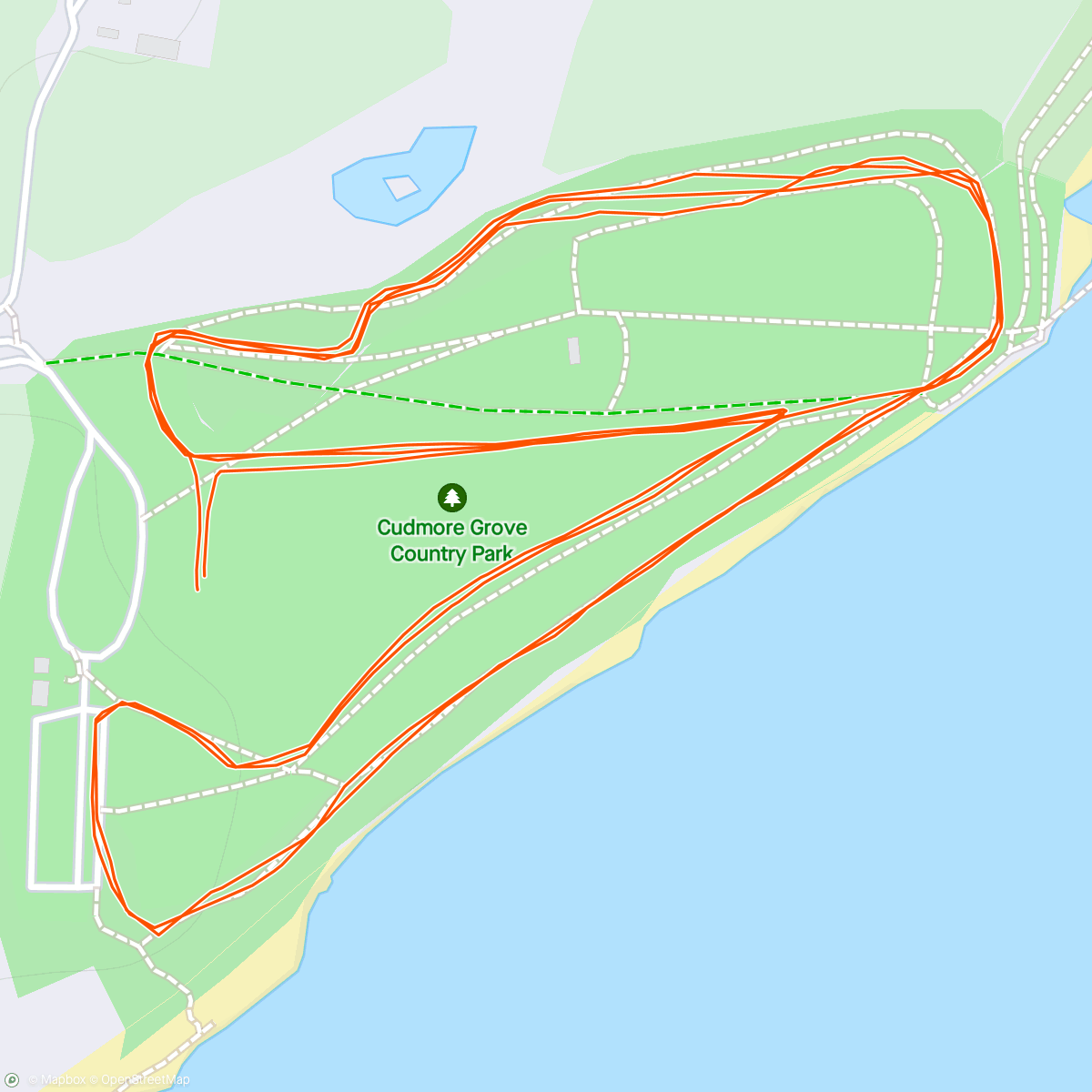 Map of the activity, Mersea Island 🏝. All Grass/Trail course in good conditions. 26:00