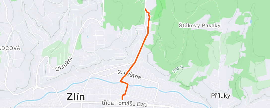 Map of the activity, Lunch Run