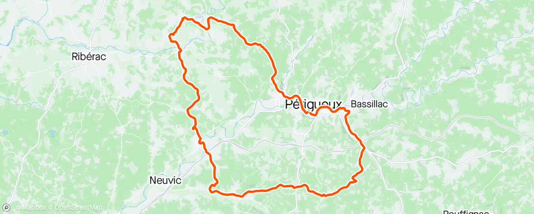 Map of the activity, Route Circuit des Fraises Périgueux Sud