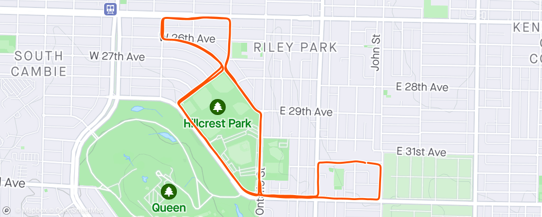 Map of the activity, Friday Fartlek