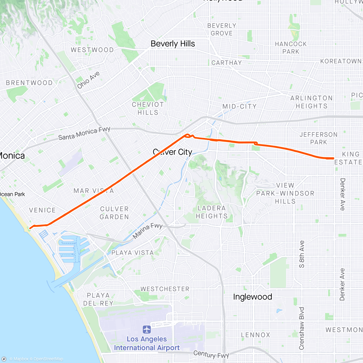 Map of the activity, Ciclavia Recovery Ride