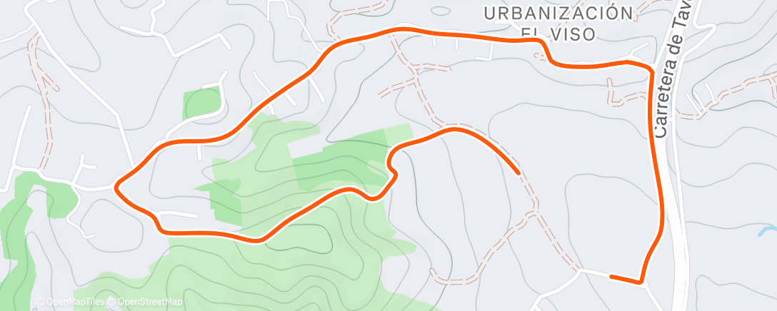 Map of the activity, Afternoon Run