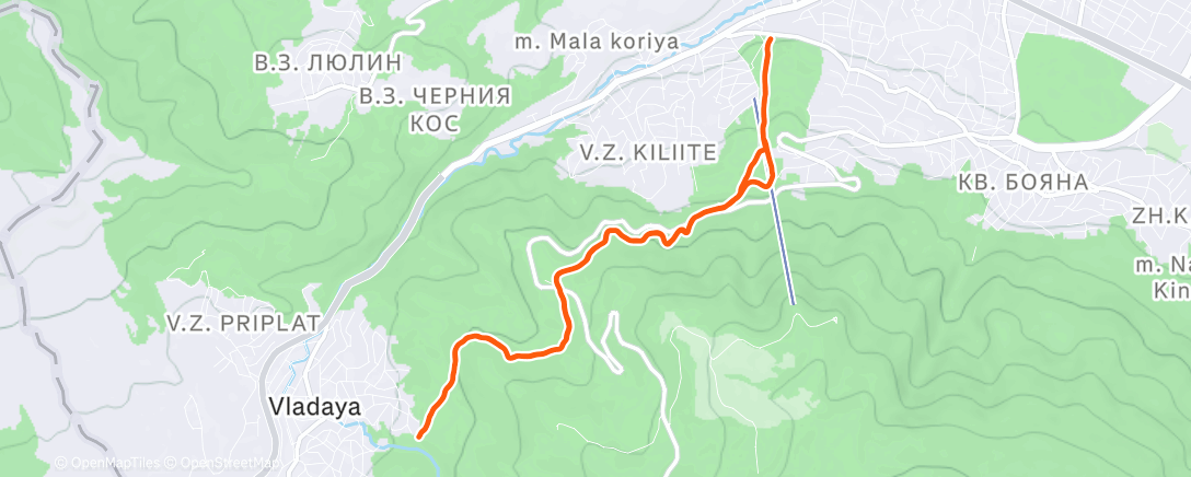 Map of the activity, Lunch Run