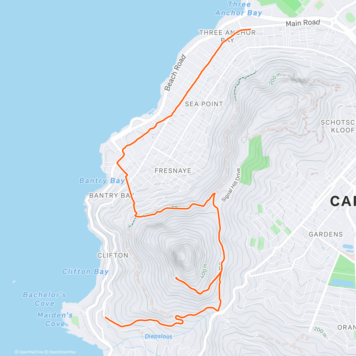 Map of the activity, Morning Run